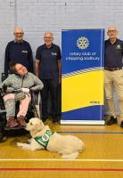 Rotary Members visit Georgie Moore at one of her Boccia training sessions to meet and encourage her in her quest for 2028 Olympic glory